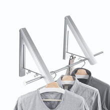 壁挂式折叠晾衣架铝制隐形伸缩晾衣杆洗衣房晾衣架室内户外晒衣架