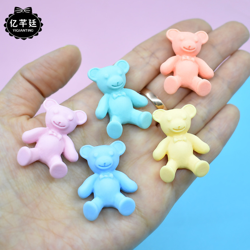 韩版头饰树脂哑光滴胶小熊配件滴胶手机壳装饰配件文具盒装饰批发