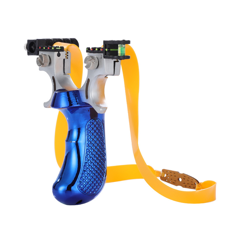 红外线激光瞄98k扁皮弹弓快压金属锌合金弓头树脂手柄地摊货批发