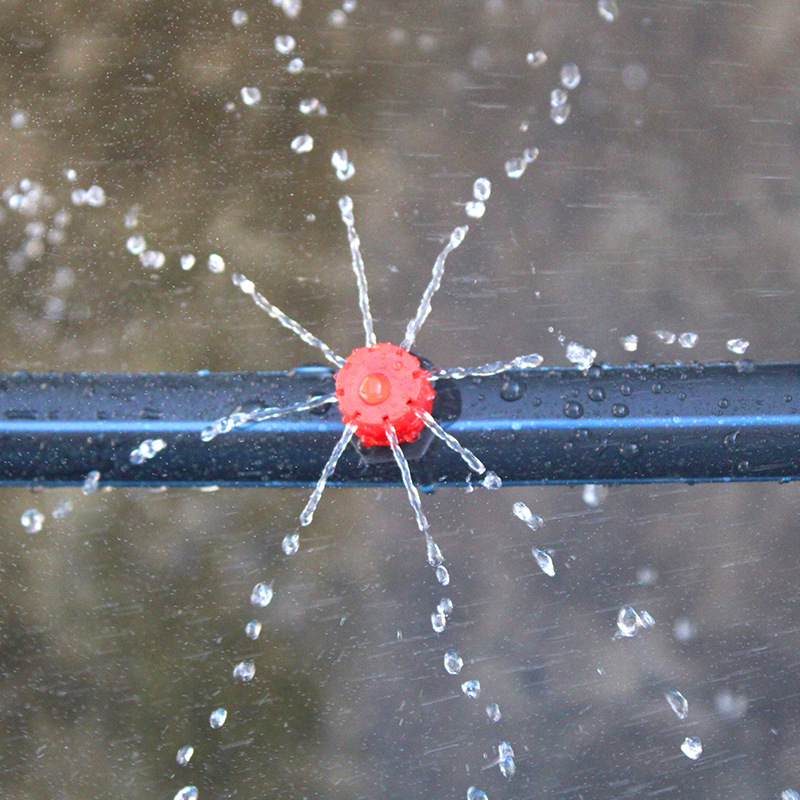 小红帽滴头八孔可调流量果园艺喷头滴管农用滴灌溉头果树滴灌喷头