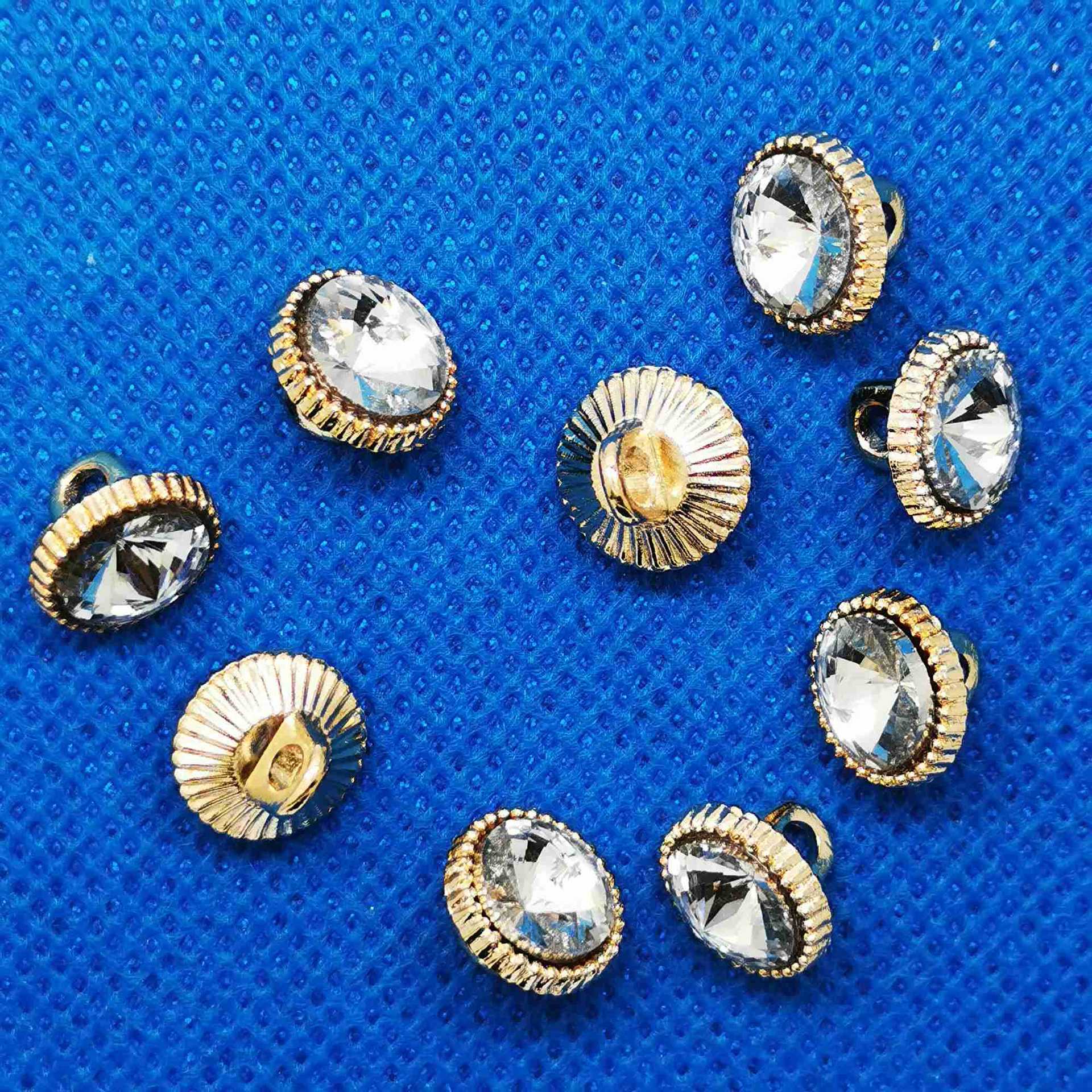 五金装饰扣时尚外套合金镶钻衬衫钮扣手缝扣装饰扣