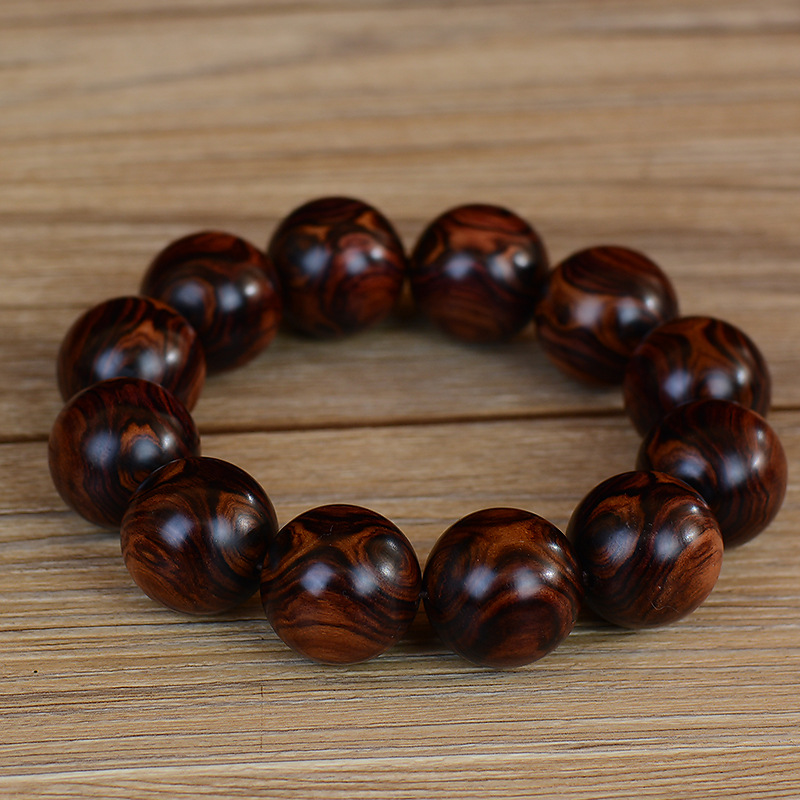 老挝黄花梨手串烟花纹藤香木降香木留疤酷似海黄佛珠念珠男女手链