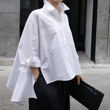 CSM2022跨境春夏装新款白色衬衫女 韩版宽松大码长袖设计款防晒衣