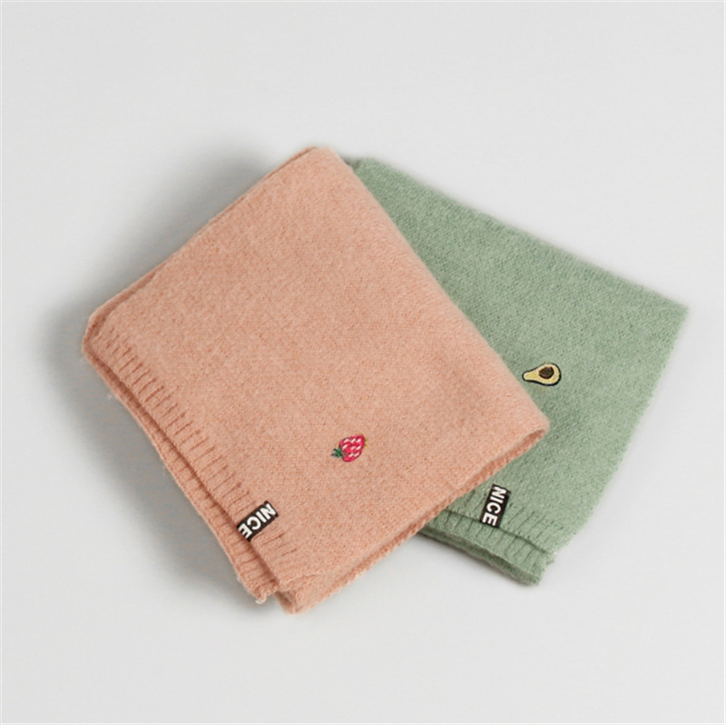 korean style knitted children‘s scarf warm boys and girls scarf autumn and winter wild solid color woolen parent-child baby scarf