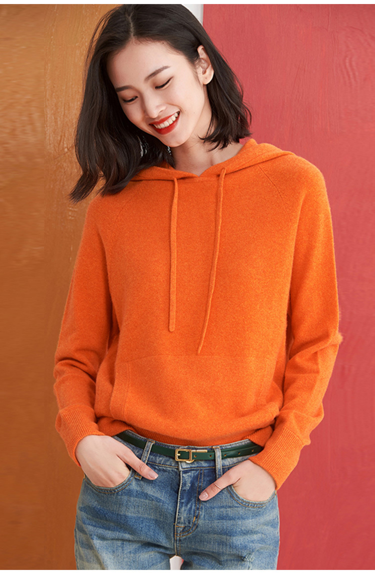 连帽卫衣女20秋冬新款套头毛衣韩版宽松外穿帽衫针织衫内搭打底衫