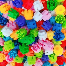 儿童积木塑料玩具3-6周岁益智女男孩子4-5岁宝宝拼装拼插六角积木