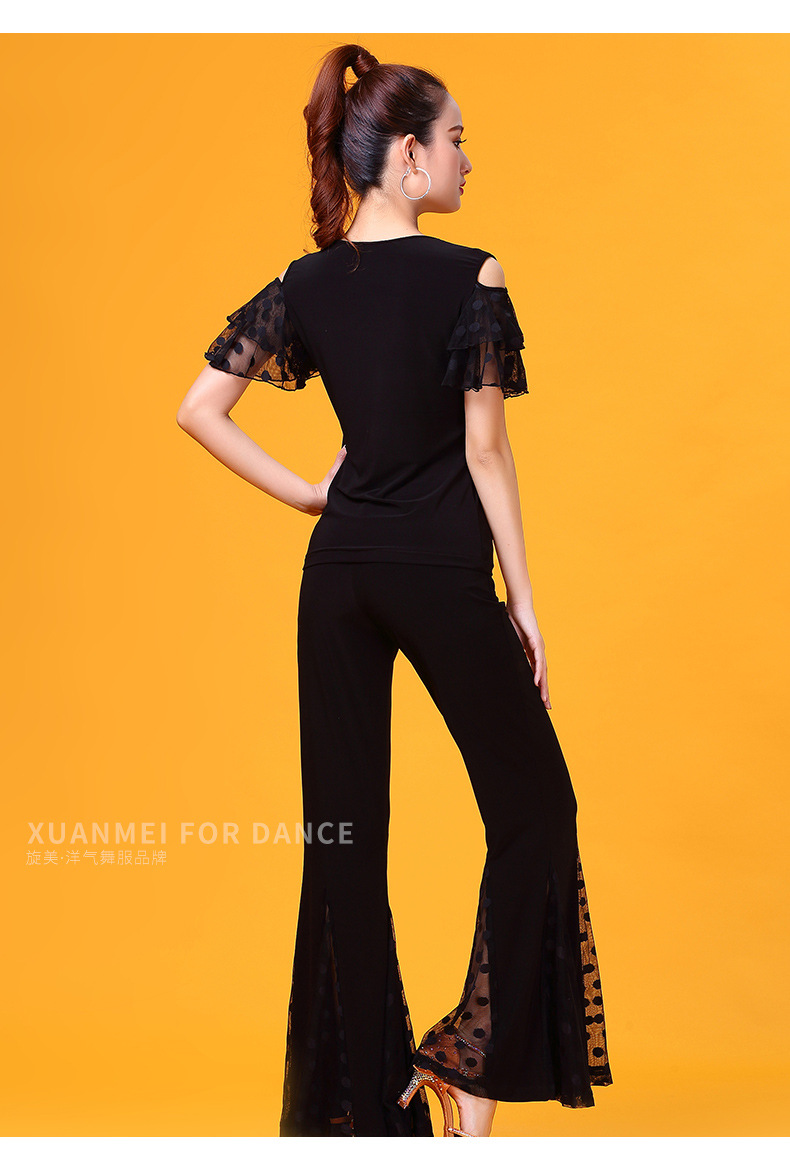 跳舞衣服拉丁舞上衣女成人新款交谊舞衣摩登舞蹈服装练功服yr0303