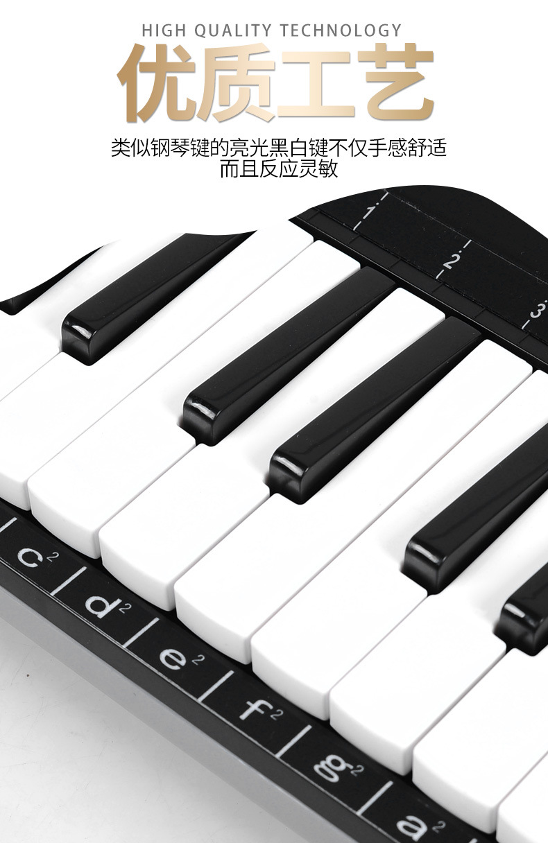 天鹅口风琴37键全乐理黑色儿童学生初学指定教学卫生专业演奏吹琴