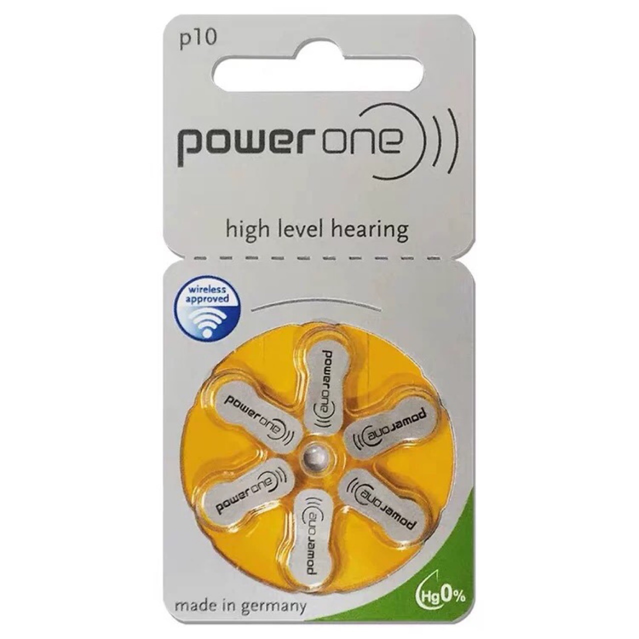 德国进口powerone助听器电池a10p10a312p312/a13p13p675电子耳蜗