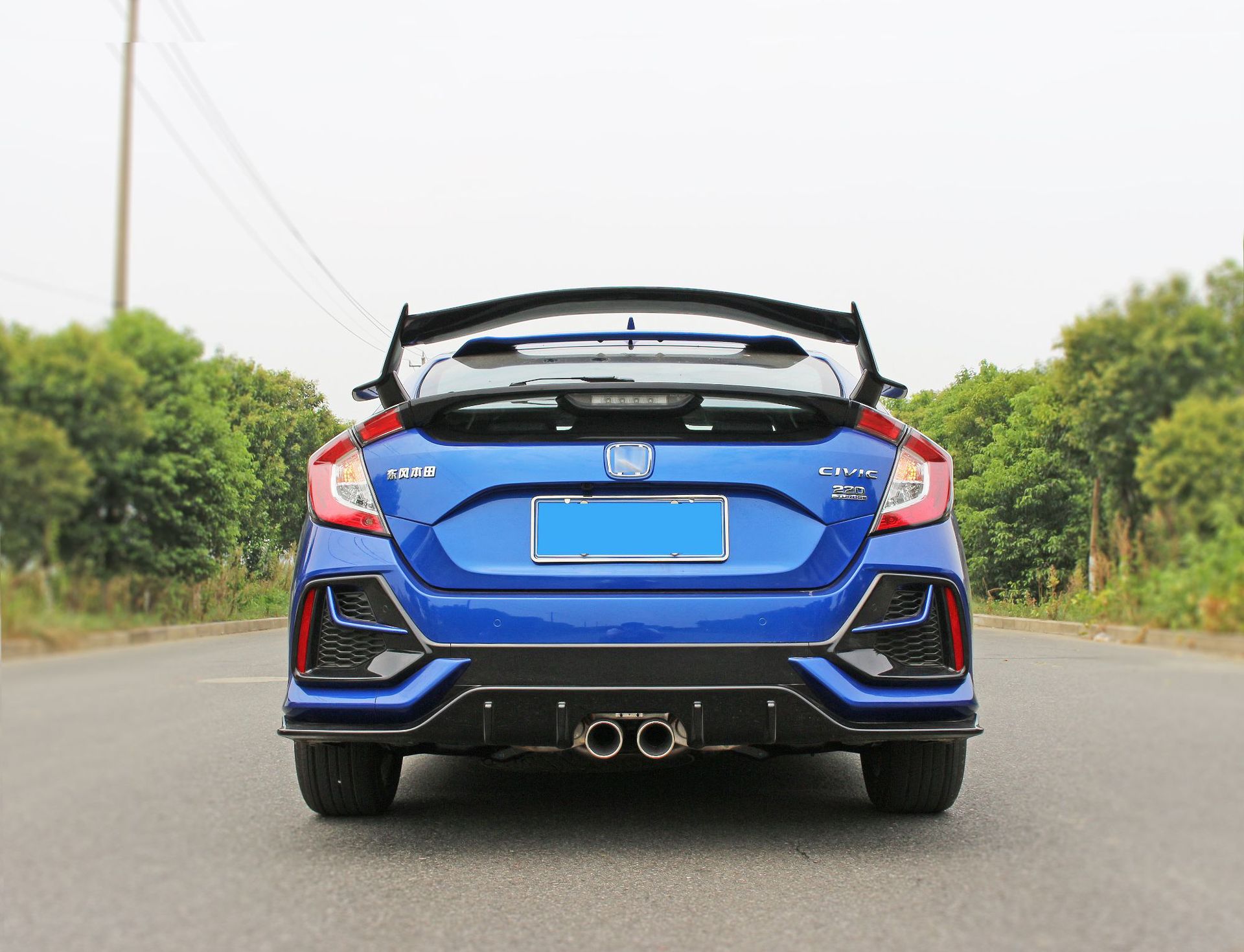 适用于2021款两箱思域改装前铲子防撞胶条思域尾翼前唇装饰包围