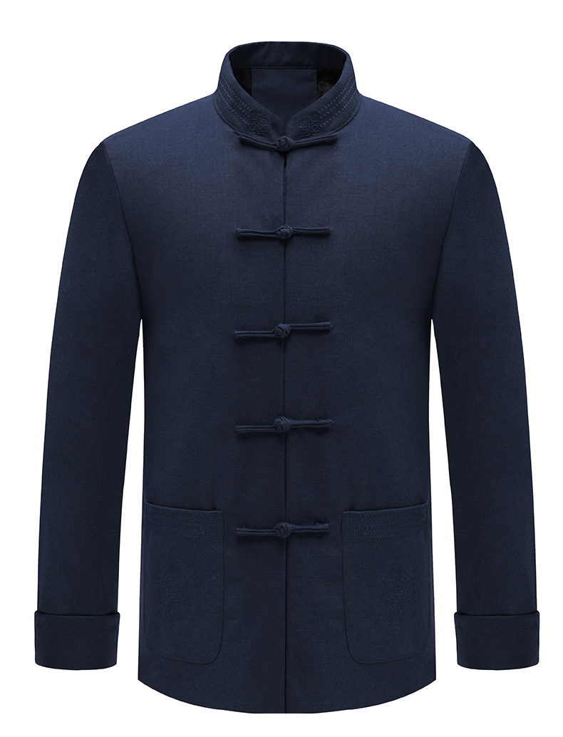 中老年人唐装男中山装春秋中式男装爸爸爷爷老人上衣服中国风外套