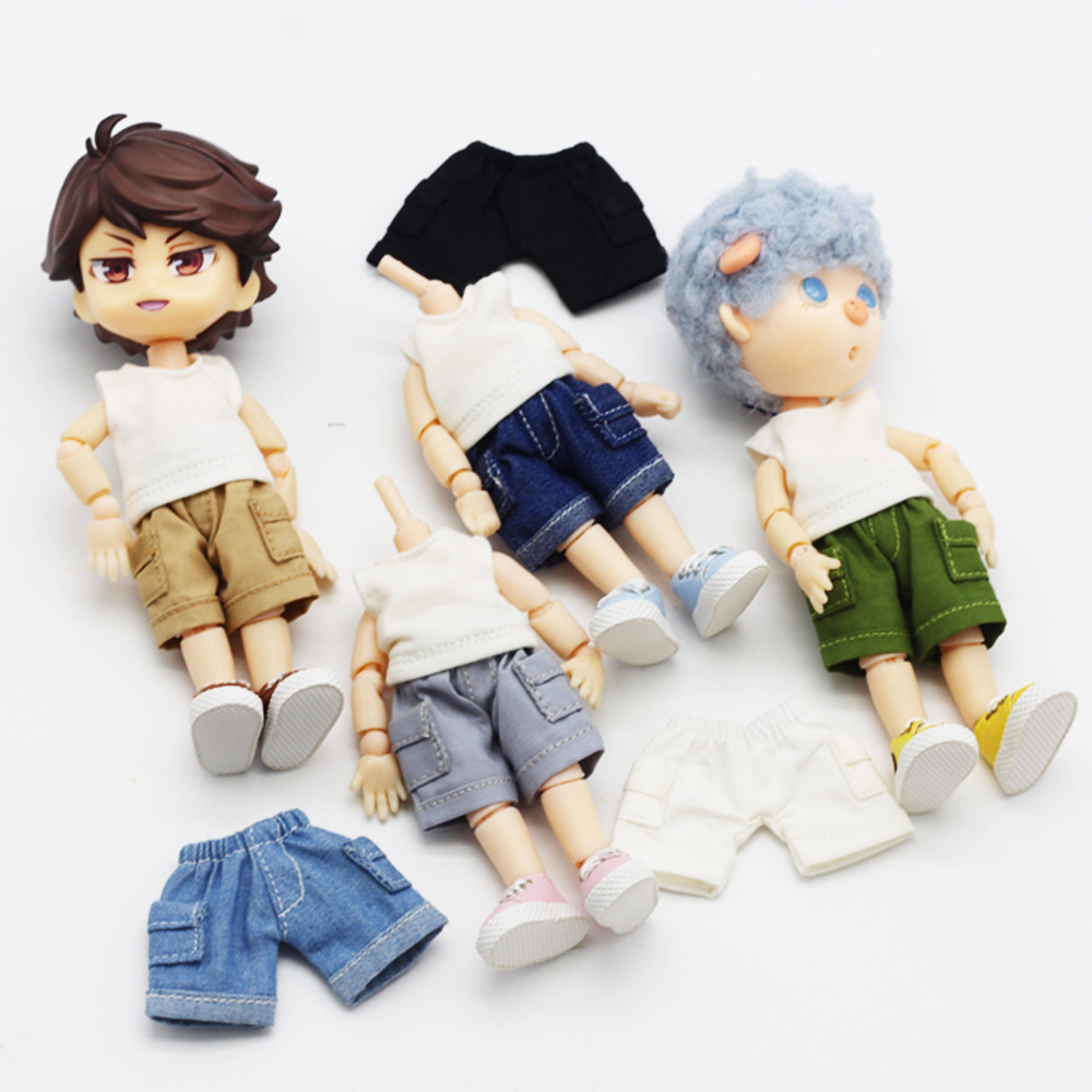 new ob11 doll clothes 2 points bjd molly doll clothes doll clothes clothing denim pocket pants denim cargo pants trousers and shorts
