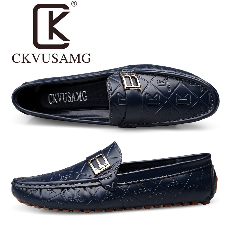 ckvusamg潮牌a1一等品豆豆鞋男士商务休闲单鞋韩版牛皮男皮鞋包邮