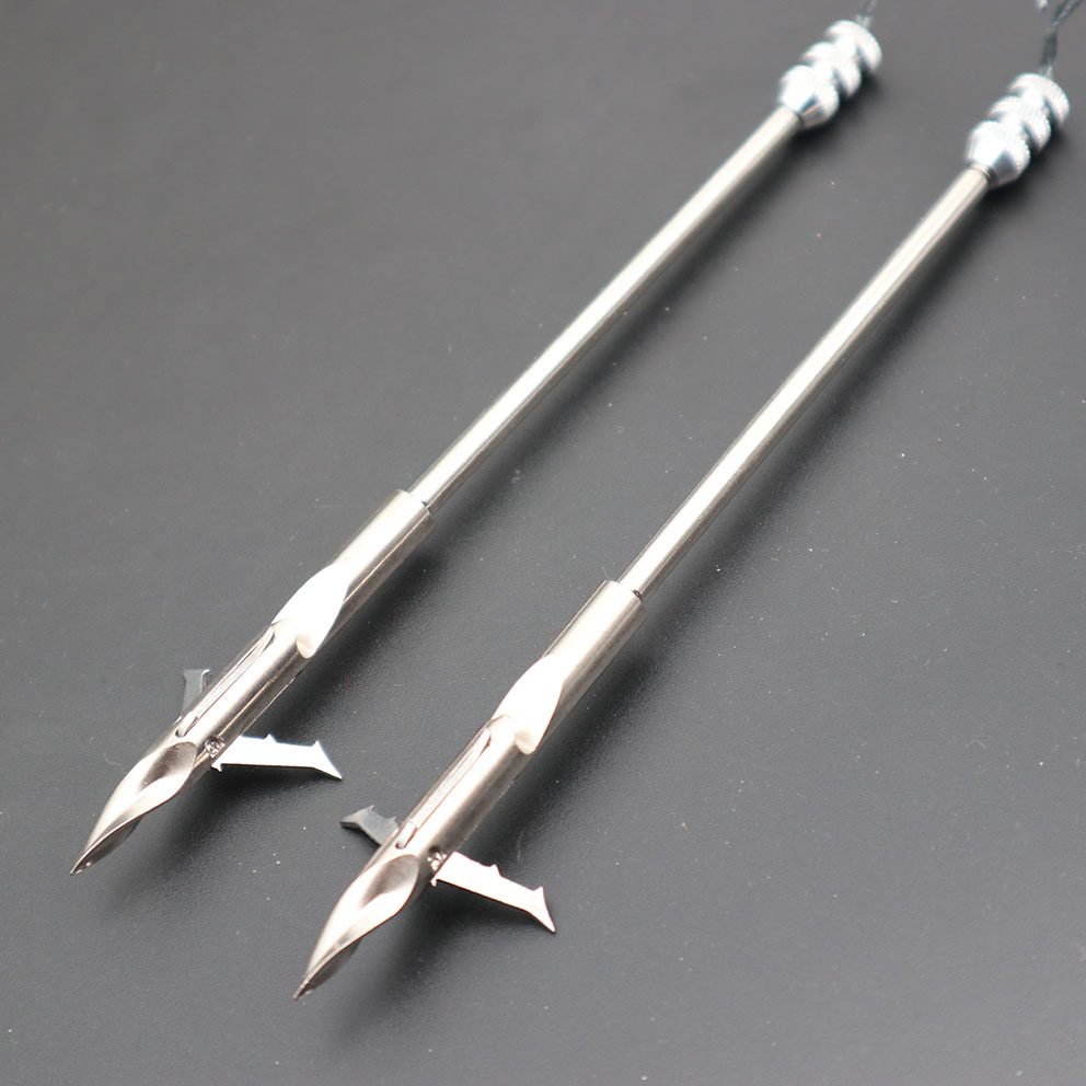 旋转三棱三倒刺鱼镖射鱼神器不锈钢镖弹弓射鱼器