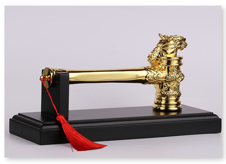 开工龙头锤公司开工大吉锤 电镀青铜麒麟锤 装修开工锤现货刻字