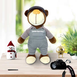 4s店定制车标礼品批发潮玩机车熊毛绒公仔车迷ins拉力熊摩旅小熊