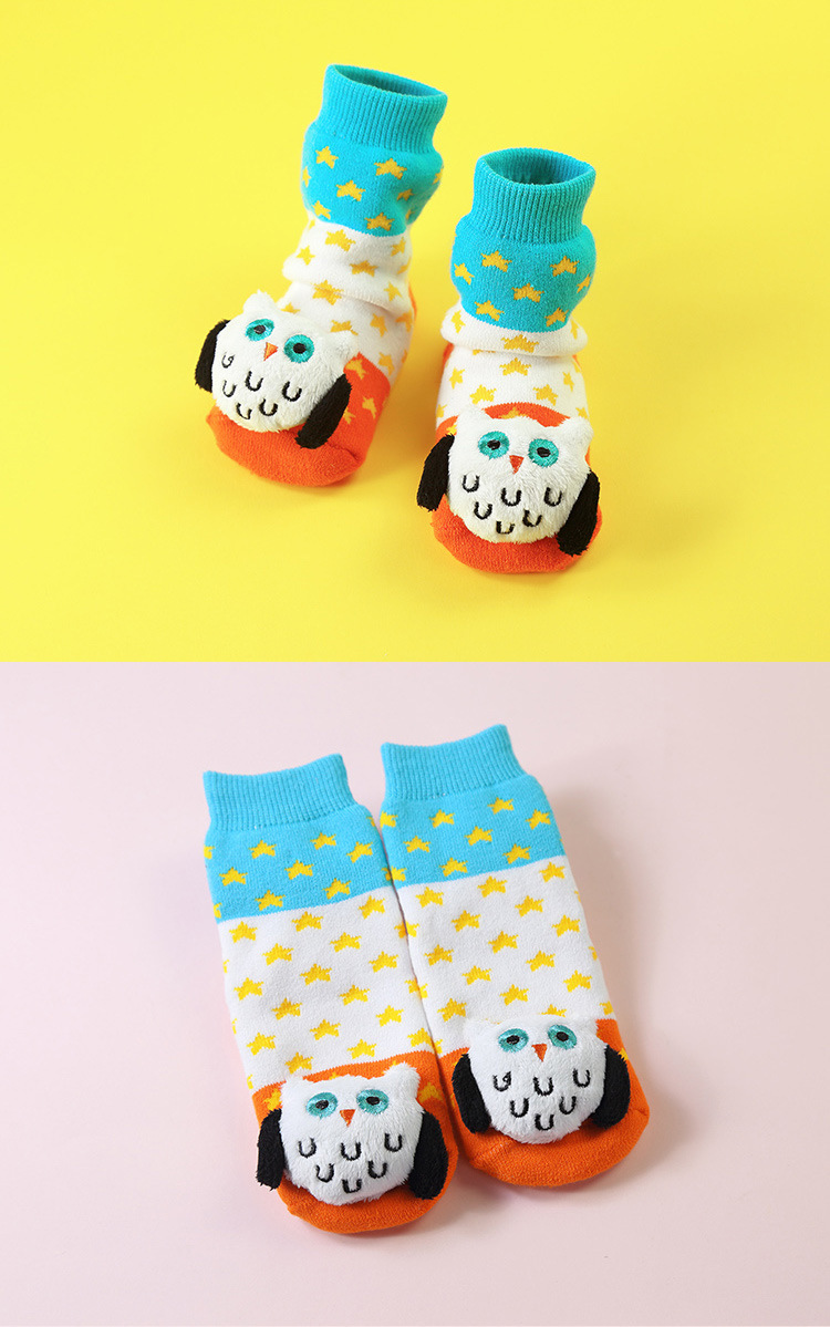 儿童袜鞋秋冬棉质卡通婴儿地板袜0-2岁防滑可爱公仔宝宝学步鞋袜