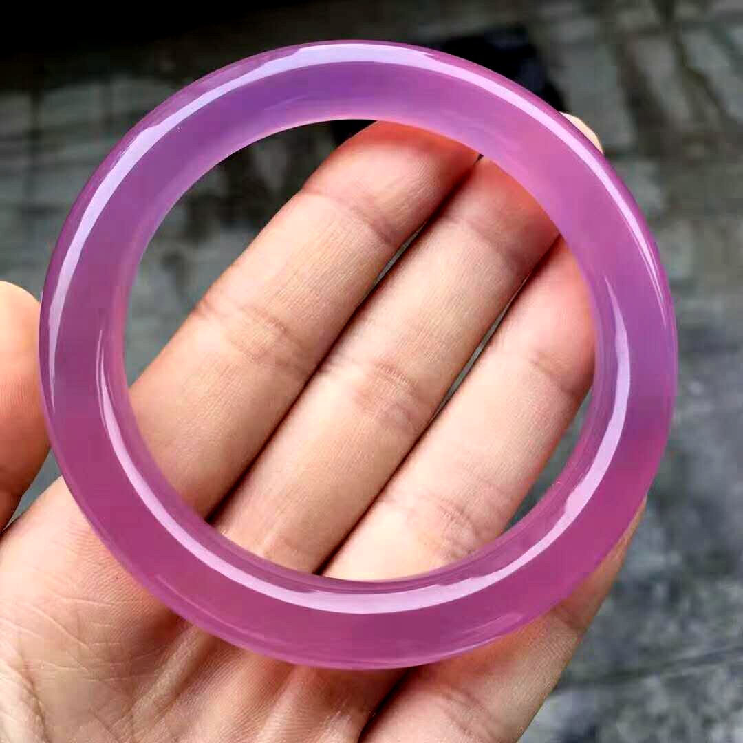 帝王紫玉髓手镯冰种紫罗兰少女旺夫玉石手镯 厂价批发