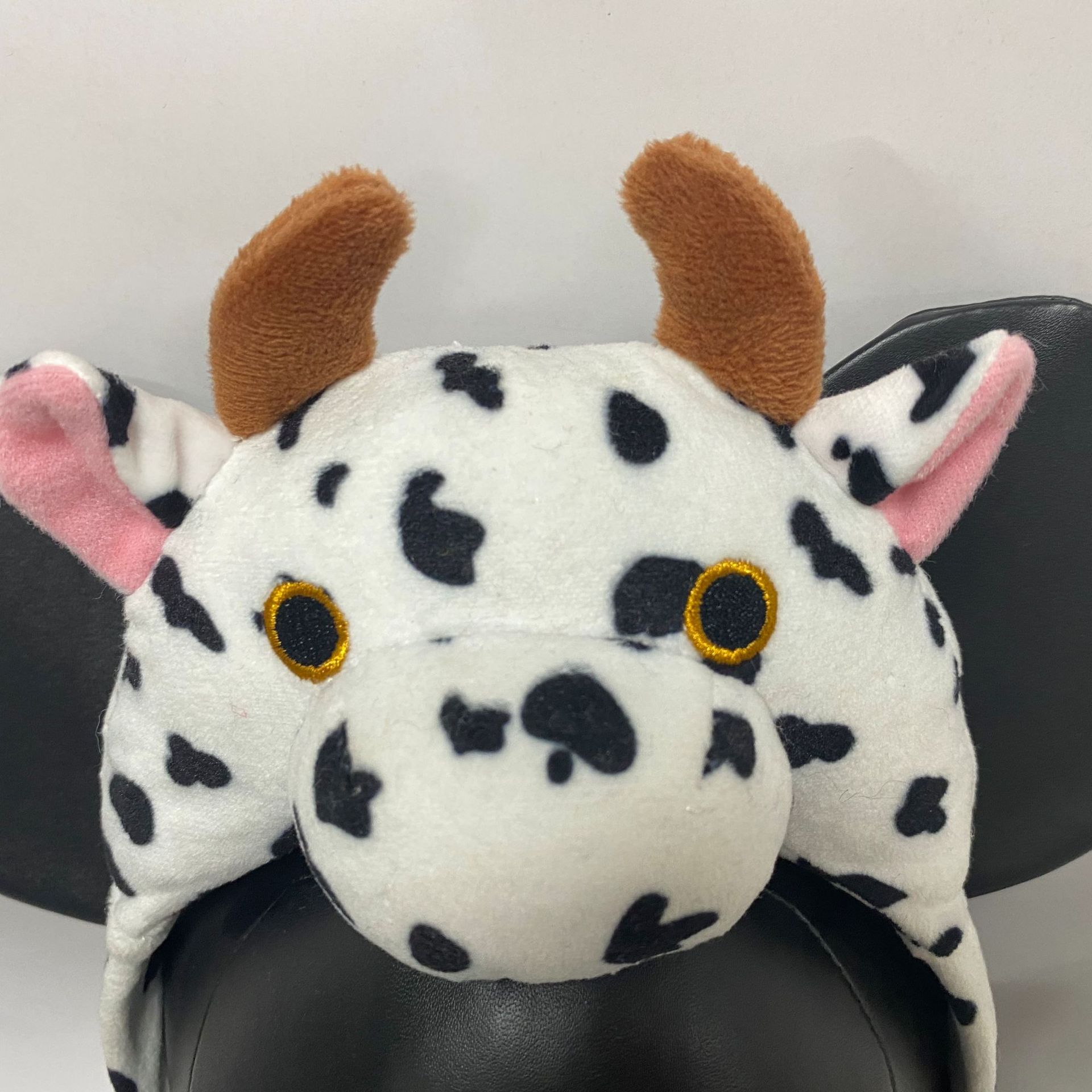 儿童舞台表演奶牛头箍黄粉棕牛单个儿童动物头箍毛绒可爱卡通发箍