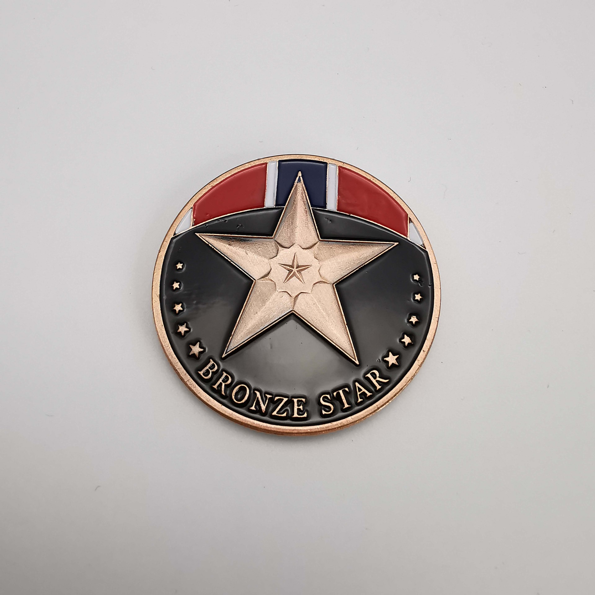 美国荣耀纪念币异形硬币弧形滴塑纪念币 五角星勋章纪念币铜色币