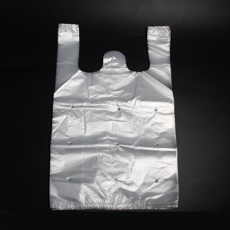 厂家供应 塑料袋批发 现货一次性背心塑料袋 超市可用蔬菜打孔袋