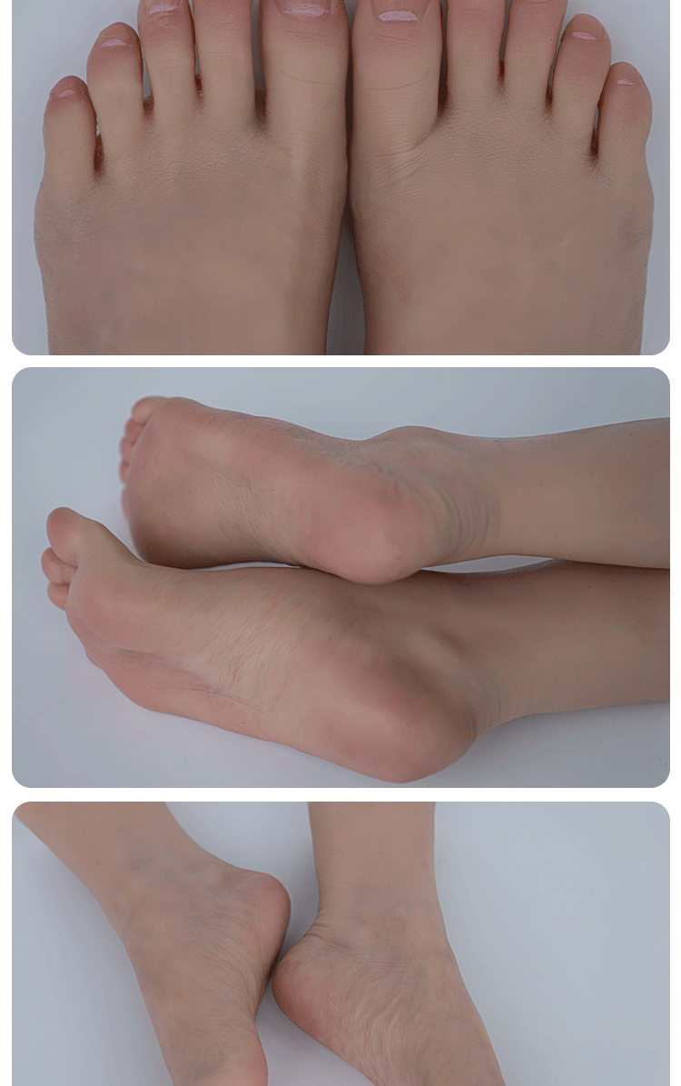 脚模恋足仿真静脉足模品鉴版铂金硅胶成人假脚女鞋袜拍摄道具39码