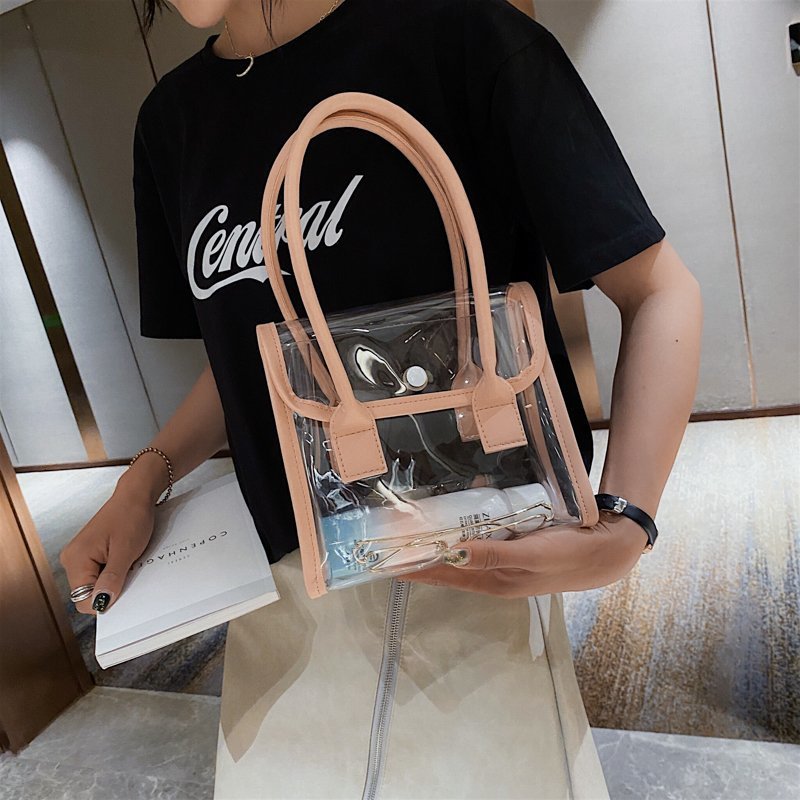 2020 Summer Transparent New Portable Gel Bag Ins Korean Summer Little Fresh Beach Bag Women's Bag