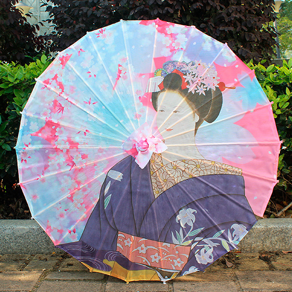 日式樱花防雨油纸伞 和风仕女日本料理寿司店布景吊顶装饰伞挂伞