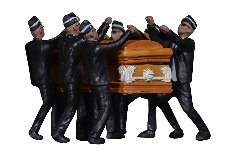 2代黑人抬棺手办 cosplay加纳跳棺材舞pallbearers动作葬礼公仔