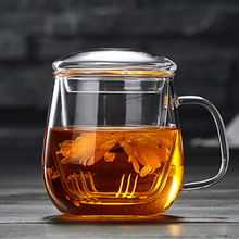 厂家供应髙硼硅玻璃茶杯代发个人三件杯水杯冲茶泡茶套杯加工