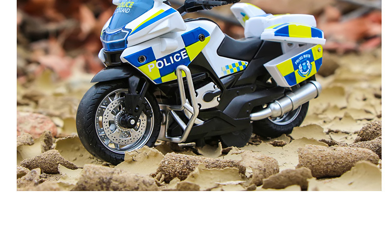 [盒装]警察摩托车玩具交警机车模型仿真特警摩托合金公安街车玩具