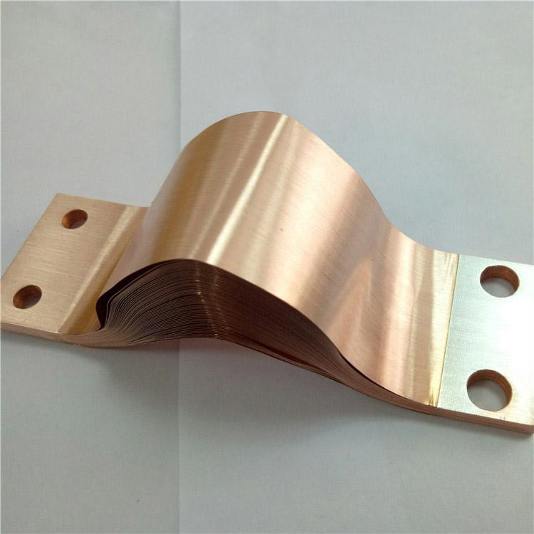 导电用紫铜皮 母排软连接8*80现货 紫铜箔 紫铜伸缩节 定制加工