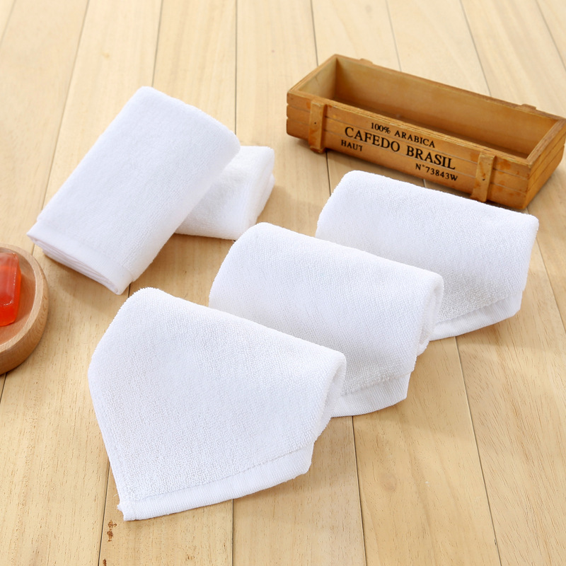 White Rag 60G plus-Sized White Square Towel Pure Cotton All Cotton Absorbent Hotel Hotel Beauty Salon for Kindergarten