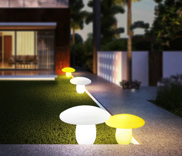 led发光蘑菇灯景观装饰庭院草坪灯创意造型户外防水游乐玩具夜灯