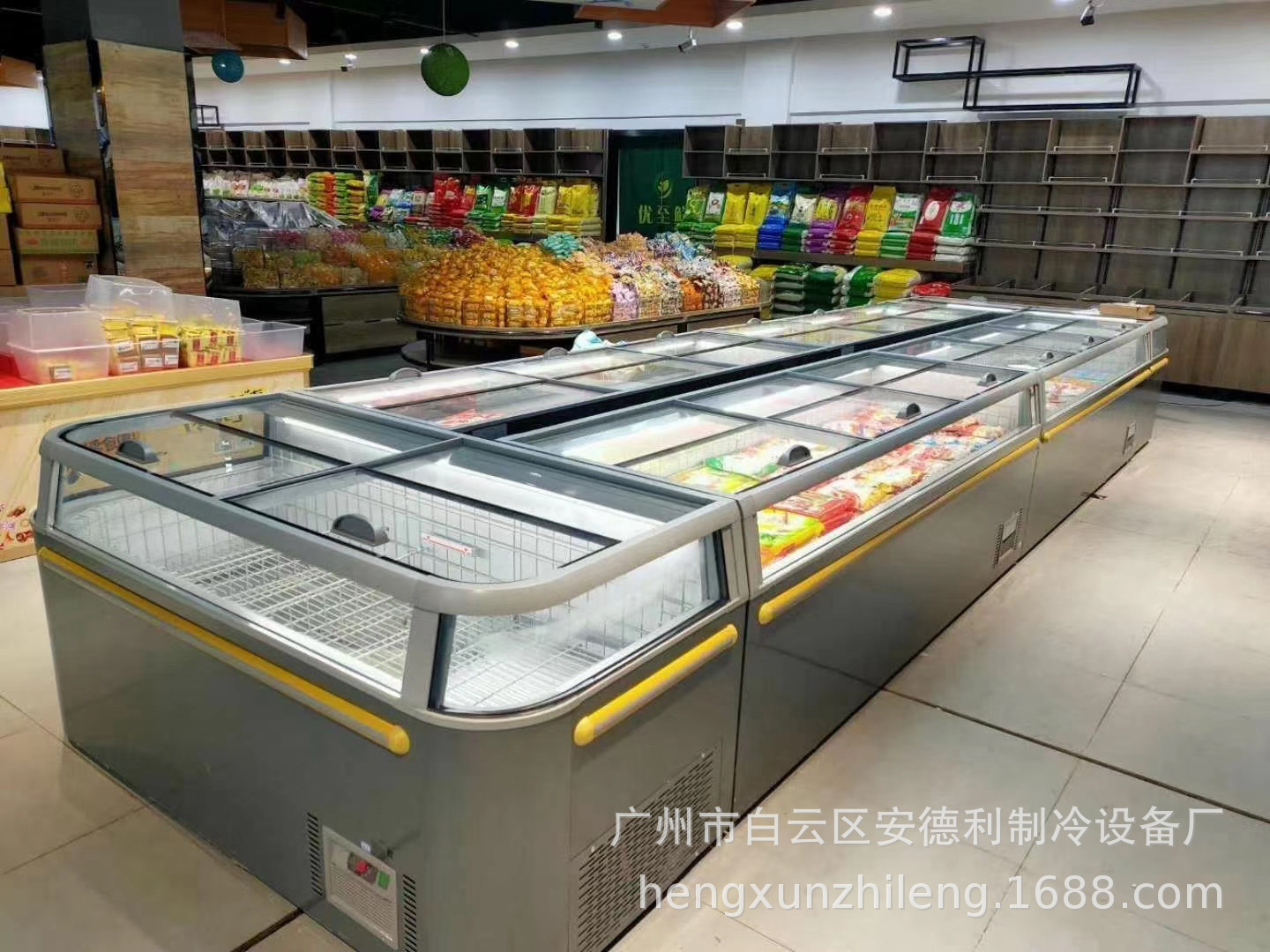 厂家直供超市冰柜商用展示冷冻岛柜 商用组合冰柜 卧式冷鲜柜