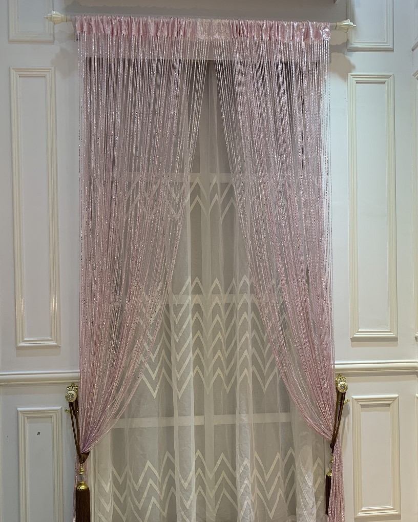 1*2S Curtain Wedding Props Silver Silk Door Curtain Curtain Line Shopee/Amazon/Wish/Ready-Made Curtain