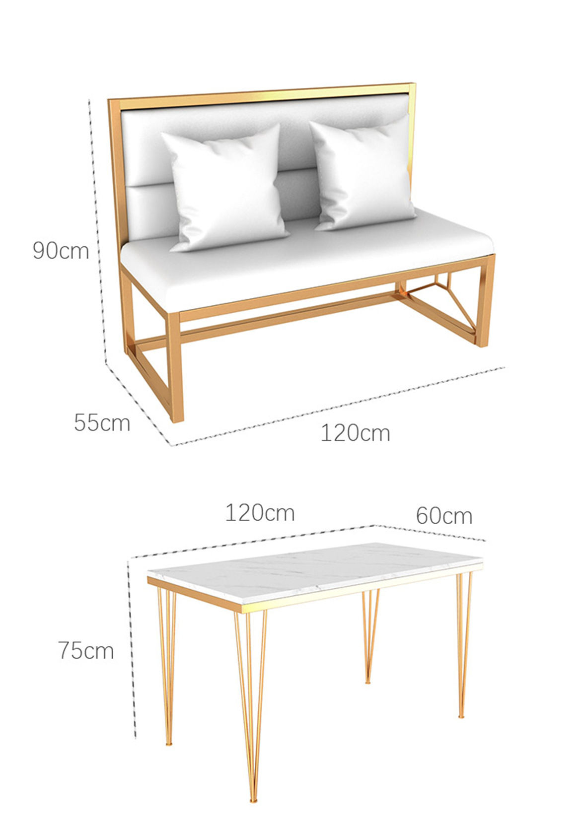 北欧网红奶茶店甜品桌椅组合简约咖啡厅西餐厅沙发卡座大理石餐桌