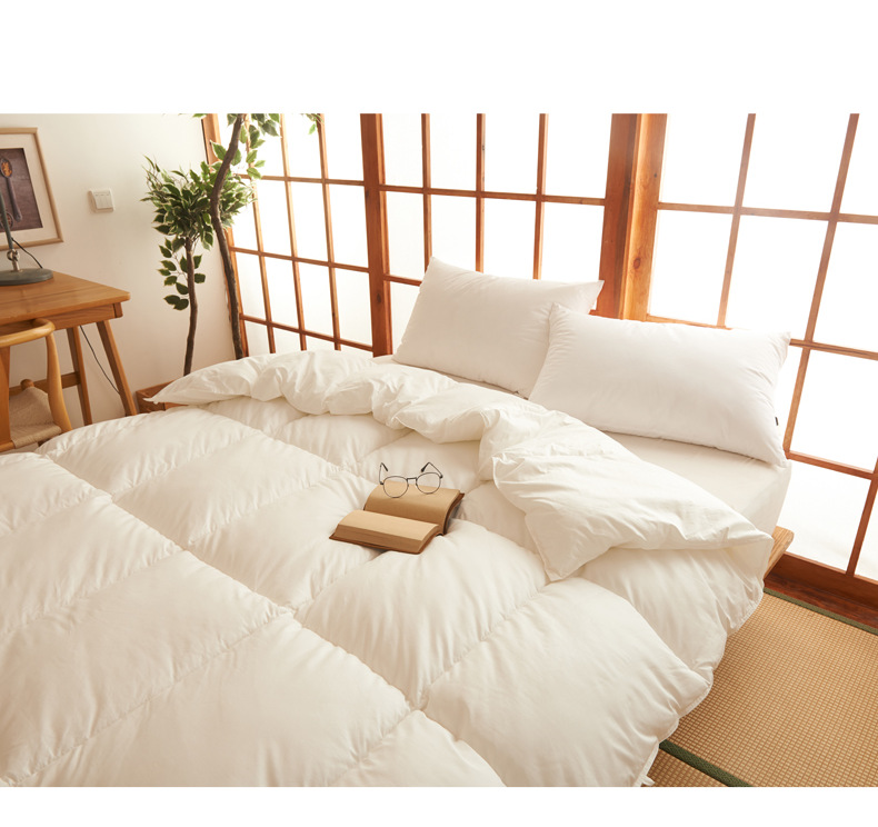 明治西川80s全棉不钻绒秋冬季被子冬被羽丝绒被芯加厚暖礼品酒店