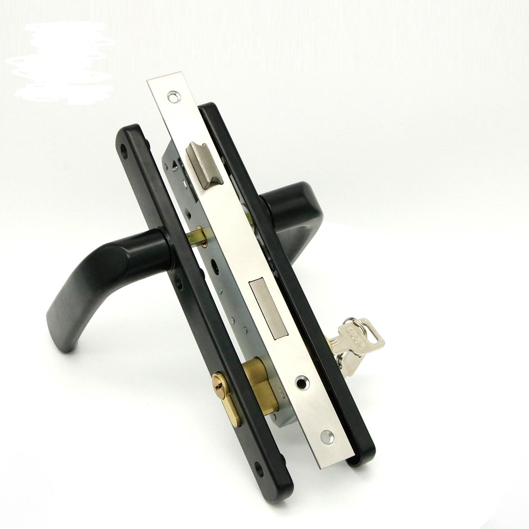 机械断桥铝平开门锁单点门锁铝合金门锁8535平开执手锁双面执手锁