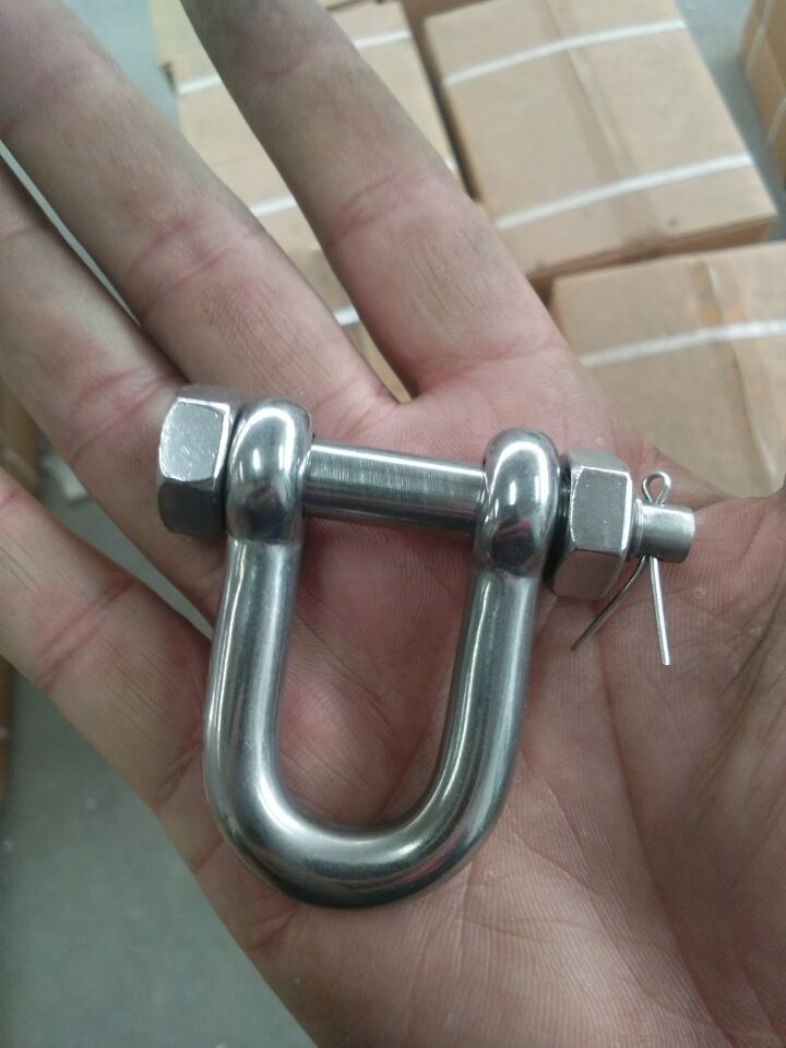 不锈钢船用d型卸扣 g2150卸扣 g210美式d型卸扣 船用保险卸扣