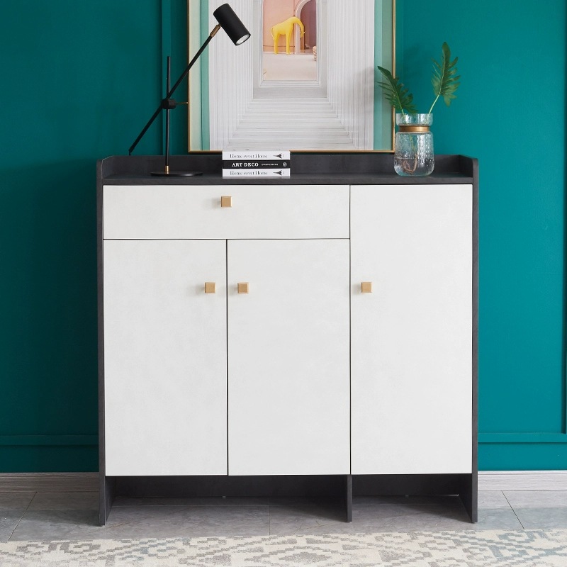 塔克板材鞋柜轻奢玄关柜屏风隔断客厅鞋柜一体简约进门隔断装饰柜