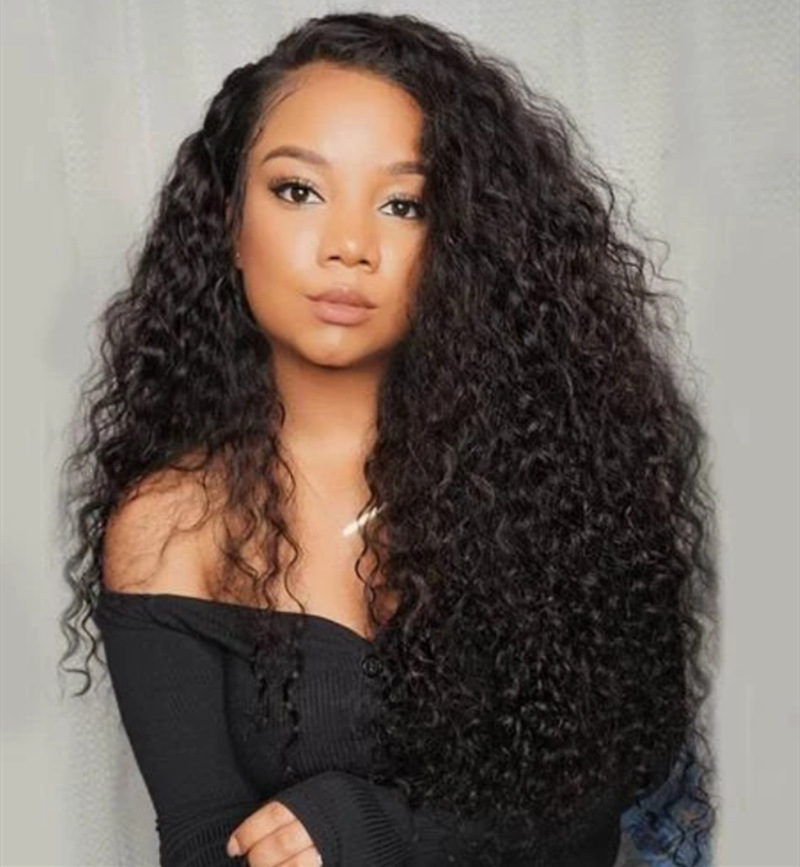 跨境热销欧美假发 女 非洲小卷爆炸头黑色长卷发化纤高温丝假发套