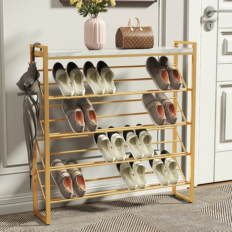 北欧家用金属多层鞋架客厅门口玄关简易铁艺鞋柜卧室大容量收纳柜