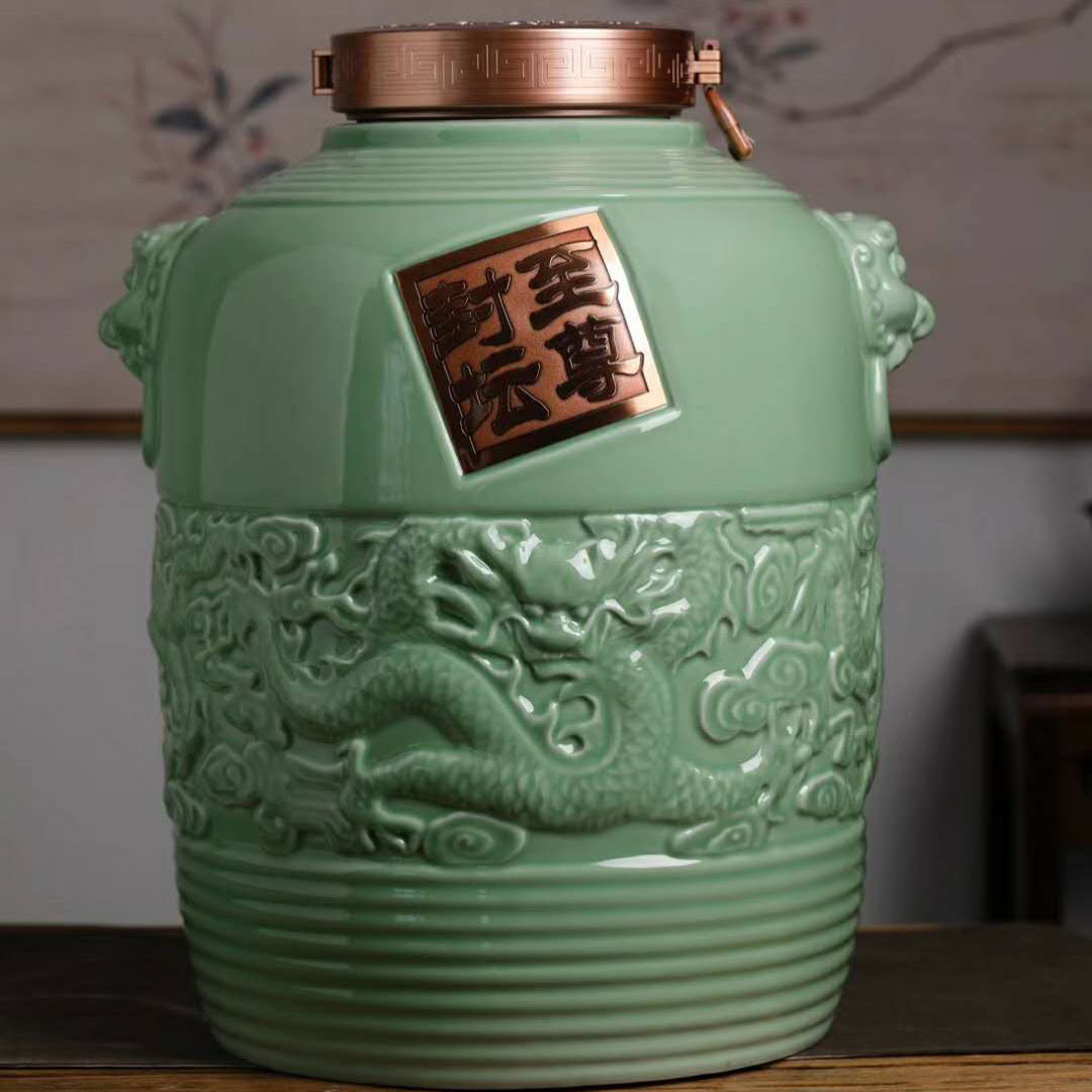 景德镇陶瓷酒瓶100斤200斤陶瓷酒坛定制大容量酒缸密封好不漏酒