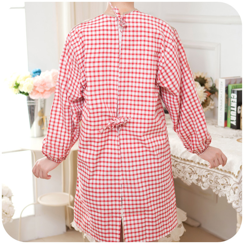 厨房大人做饭罩衣成人长袖冬季女士围裙一体式全罩身反穿衣全包