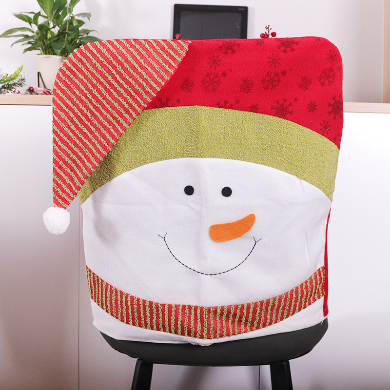 Cross-Border New Arrival Christmas Chair Back Cover Restaurant Home Hotel Christmas Decoration Seat Cover Santa Claus Chair Cover