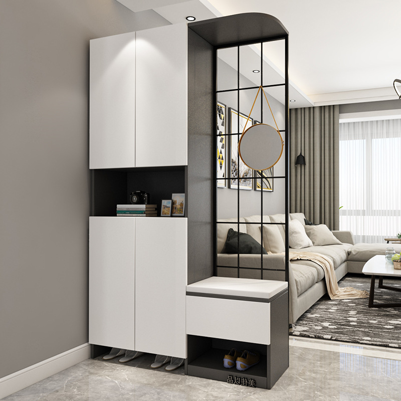 进门玄关柜鞋柜一体现代简约入户铁艺隔断柜客厅装饰柜北欧间厅柜