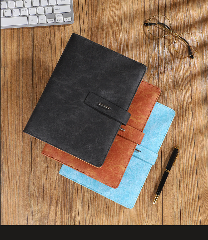 厂家pu多功能活页本子一字扣商务办公文具商务笔记本定制