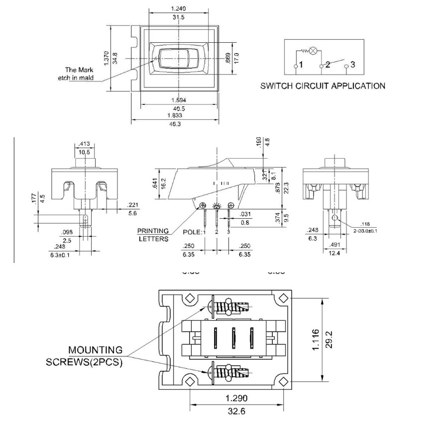 带灯船型开关 kcd3 双卡位翘板开关 双卡位16a电源开关 带灯开关