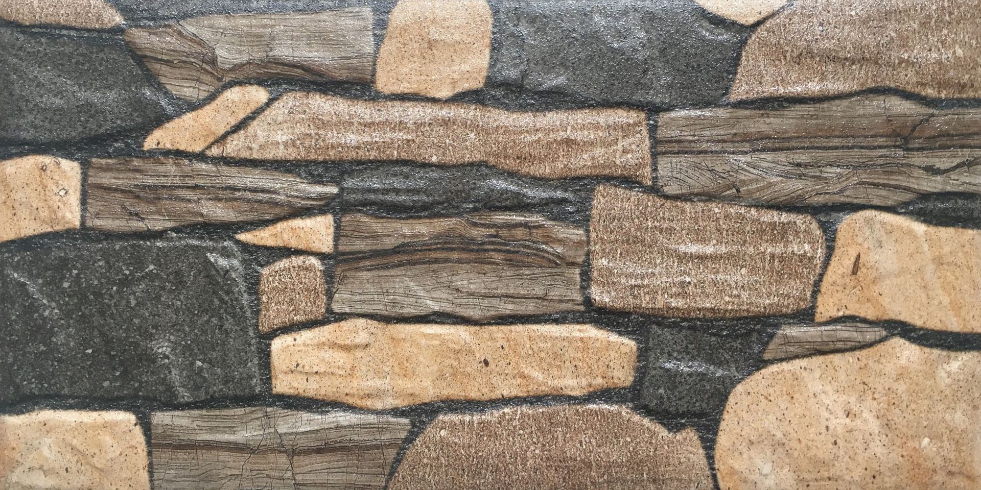 200*400仿石面喷墨庭院砖外墙砖自建房别墅豪华瓷砖